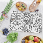 Black and white organic nature shape drawing pattern Cutting Board Gallery Image 2