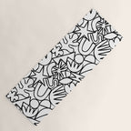 Black and white organic nature shape drawing pattern Yoga Mat Gallery Image 1