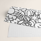 Black and white organic nature shape drawing pattern Wrapping Paper Gallery Image 2