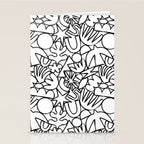 Black and white organic nature shape drawing pattern Stationery Card Gallery Image 2