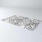 Black and white organic nature shape drawing pattern Rug Gallery Image 3