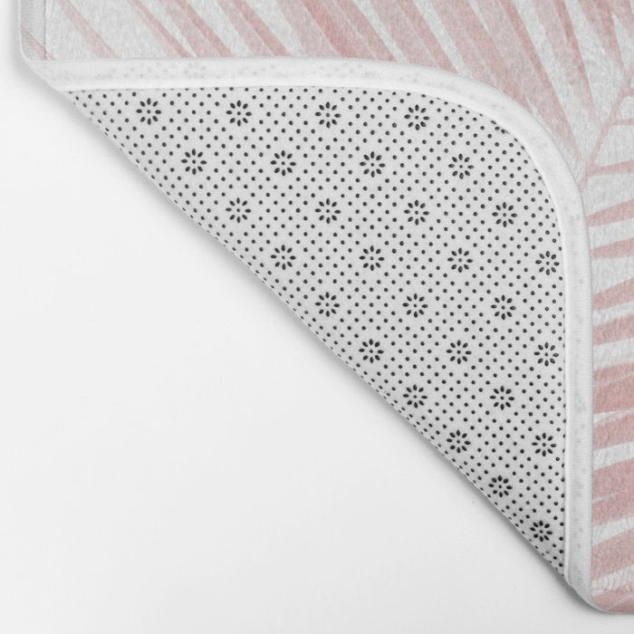 Blush Pink Palm Leaves Dream - Cali Summer Vibes #1 #tropical #decor #art #society6 Bath Mat Gallery Image 2