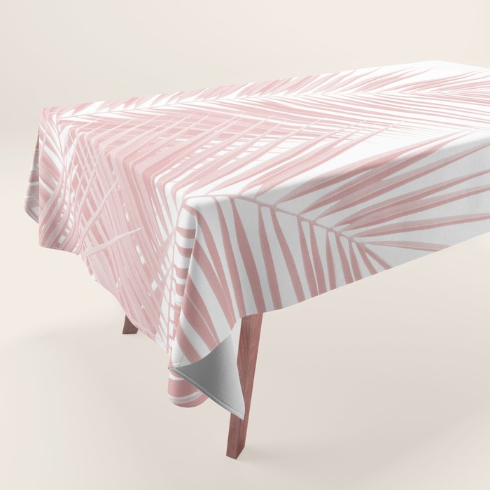 Blush Pink Palm Leaves Dream - Cali Summer Vibes #1 #tropical #decor #art #society6 Tablecloth Gallery Image 1
