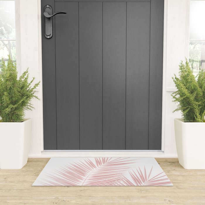 Blush Pink Palm Leaves Dream - Cali Summer Vibes #1 #tropical #decor #art #society6 Welcome Mat Gallery Image 3