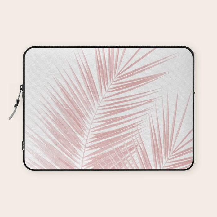 Blush Pink Palm Leaves Dream - Cali Summer Vibes #1 #tropical #decor #art #society6 Laptop Sleeve Gallery Image 1
