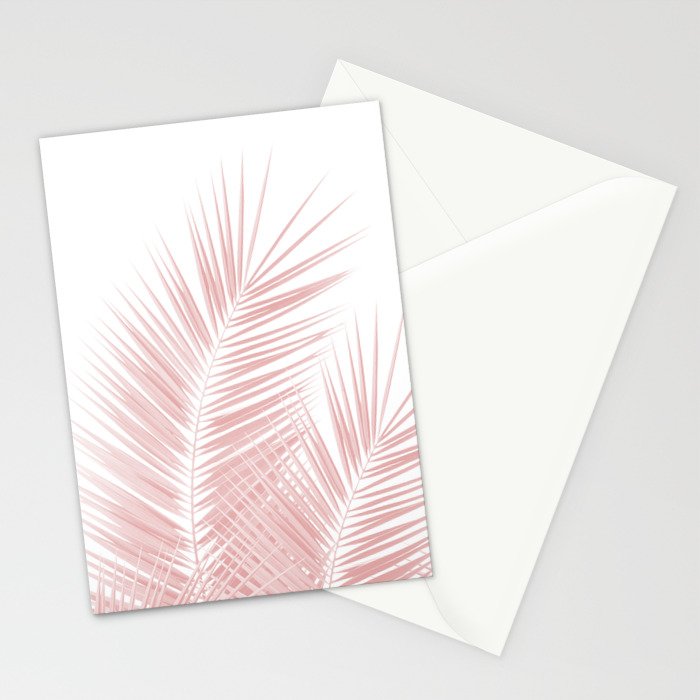 Blush Pink Palm Leaves Dream - Cali Summer Vibes #1 #tropical #decor #art #society6 Stationery Card Gallery Image 2