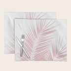 Blush Pink Palm Leaves Dream - Cali Summer Vibes #1 #tropical #decor #art #society6 Placemat Gallery Image 1