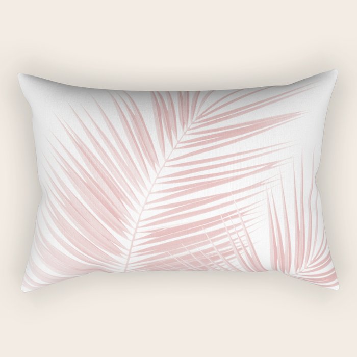 Blush Pink Palm Leaves Dream - Cali Summer Vibes #1 #tropical #decor #art #society6 Rectangular Pillow Gallery Image 1