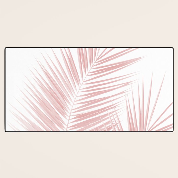 Blush Pink Palm Leaves Dream - Cali Summer Vibes #1 #tropical #decor #art #society6 Desk Mat Gallery Image 3