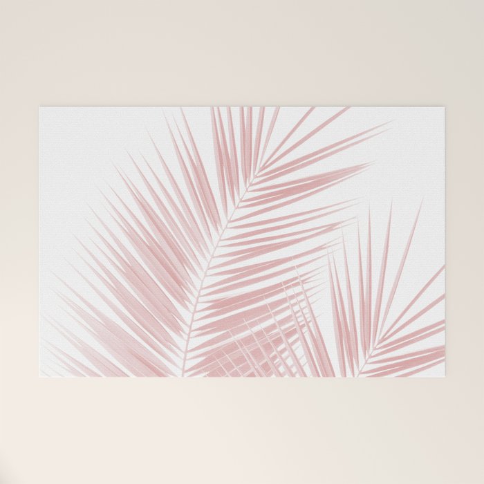 Blush Pink Palm Leaves Dream - Cali Summer Vibes #1 #tropical #decor #art #society6 Welcome Mat Gallery Image 1