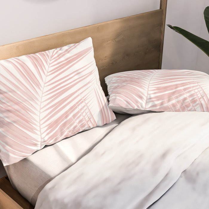Blush Pink Palm Leaves Dream - Cali Summer Vibes #1 #tropical #decor #art #society6 Pillow Sham Gallery Image 2