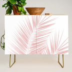 Blush Pink Palm Leaves Dream - Cali Summer Vibes #1 #tropical #decor #art #society6 Credenza Gallery Image 1