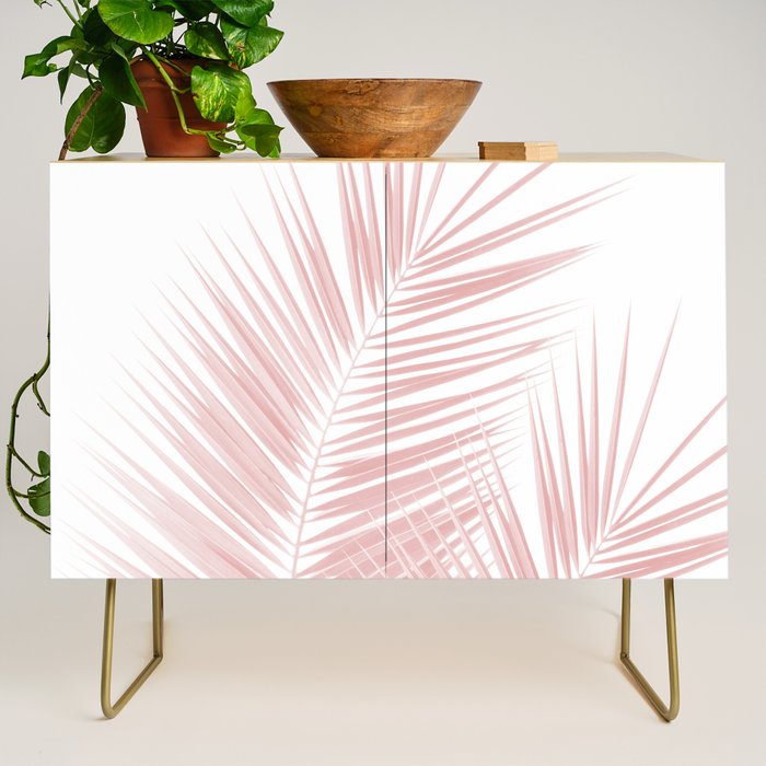 Blush Pink Palm Leaves Dream - Cali Summer Vibes #1 #tropical #decor #art #society6 Credenza Gallery Image 1