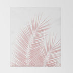 Blush Pink Palm Leaves Dream - Cali Summer Vibes #1 #tropical #decor #art #society6 Throw Blanket Gallery Image 2