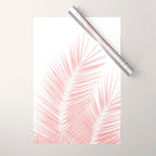 Blush Pink Palm Leaves Dream - Cali Summer Vibes #1 #tropical #decor #art #society6 Wrapping Paper Gallery Image 1