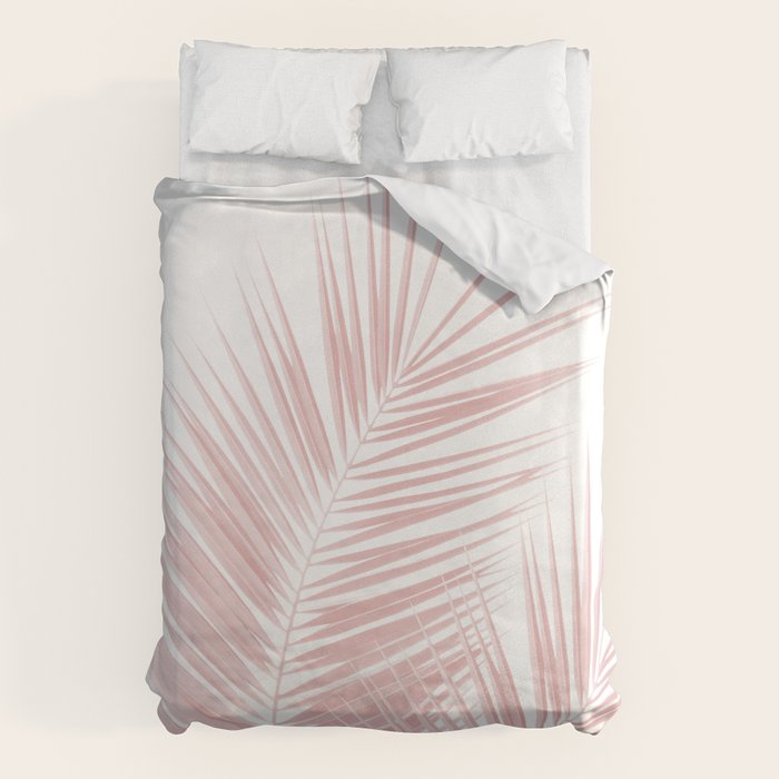 Blush Pink Palm Leaves Dream - Cali Summer Vibes #1 #tropical #decor #art #society6 Duvet Cover Gallery Image 1