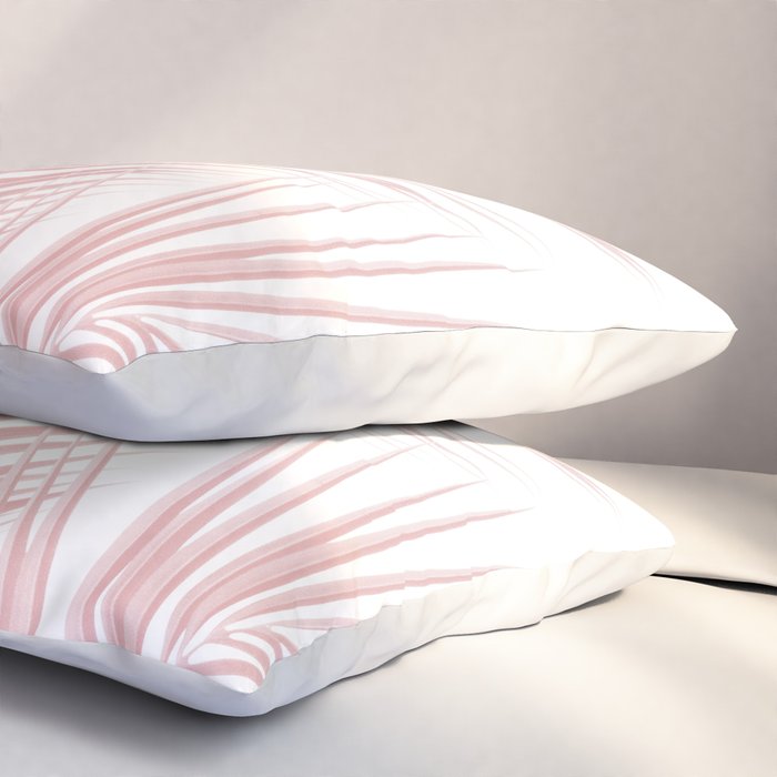 Blush Pink Palm Leaves Dream - Cali Summer Vibes #1 #tropical #decor #art #society6 Pillow Sham Gallery Image 3