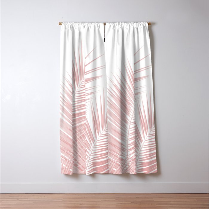 Blush Pink Palm Leaves Dream - Cali Summer Vibes #1 #tropical #decor #art #society6 Window Curtain Gallery Image 3