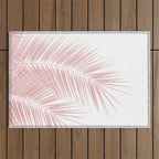 Blush Pink Palm Leaves Dream - Cali Summer Vibes #1 #tropical #decor #art #society6 Outdoor Rug Gallery Image 1