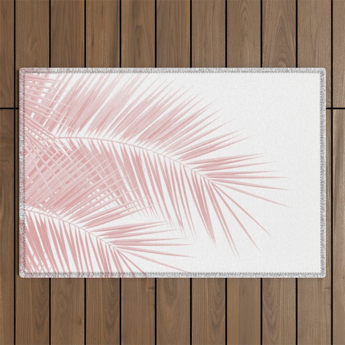 Blush Pink Palm Leaves Dream - Cali Summer Vibes #1 #tropical #decor #art #society6 Outdoor Rug Gallery Image 1