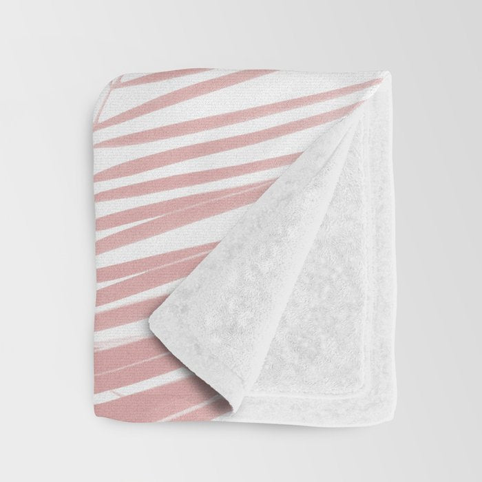 Blush Pink Palm Leaves Dream - Cali Summer Vibes #1 #tropical #decor #art #society6 Throw Blanket Gallery Image 3