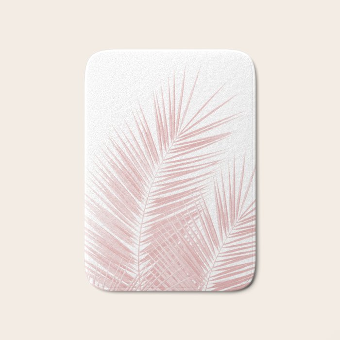 Blush Pink Palm Leaves Dream - Cali Summer Vibes #1 #tropical #decor #art #society6 Bath Mat Gallery Image 1