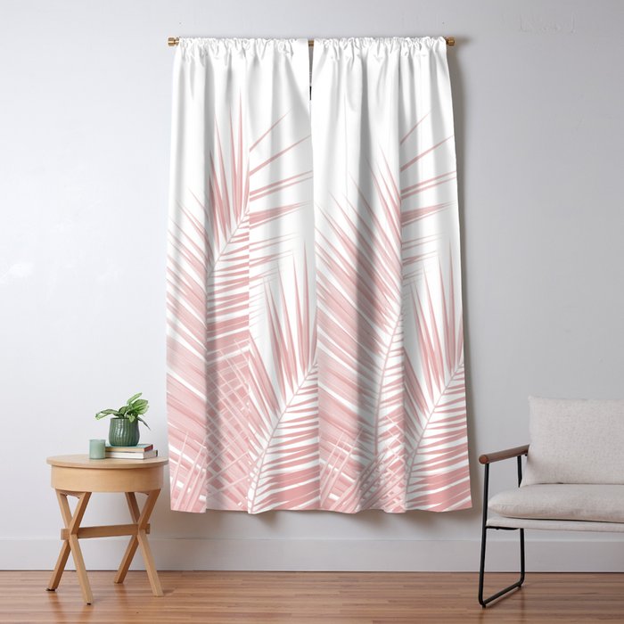Blush Pink Palm Leaves Dream - Cali Summer Vibes #1 #tropical #decor #art #society6 Window Curtain Gallery Image 5