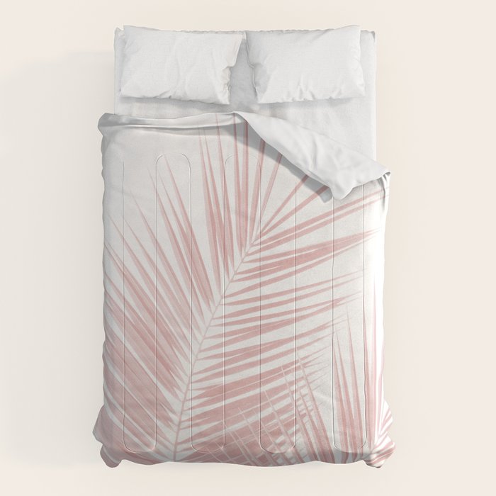 Blush Pink Palm Leaves Dream - Cali Summer Vibes #1 #tropical #decor #art #society6 Comforter Gallery Image 1