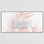 Blush Pink Palm Leaves Dream - Cali Summer Vibes #1 #tropical #decor #art #society6 Desk Mat Gallery Image 1