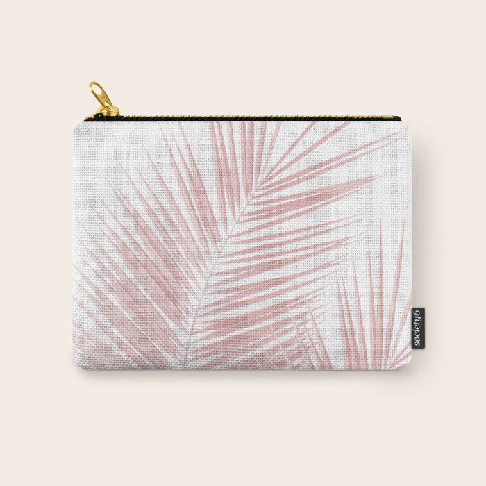 Blush Pink Palm Leaves Dream - Cali Summer Vibes #1 #tropical #decor #art #society6 Carry All Pouch Gallery Image 1