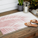 Blush Pink Palm Leaves Dream - Cali Summer Vibes #1 #tropical #decor #art #society6 Outdoor Rug Gallery Image 2