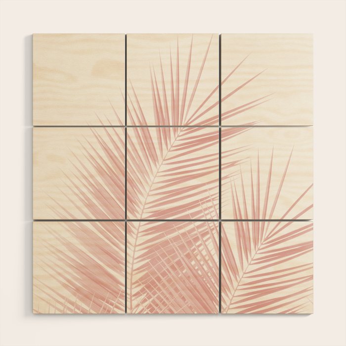 Blush Pink Palm Leaves Dream - Cali Summer Vibes #1 #tropical #decor #art #society6 Wood Wall Art Gallery Image 1