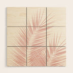 Blush Pink Palm Leaves Dream - Cali Summer Vibes #1 #tropical #decor #art #society6 Wood Wall Art Gallery Image 1