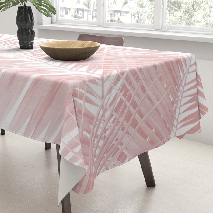 Blush Pink Palm Leaves Dream - Cali Summer Vibes #1 #tropical #decor #art #society6 Tablecloth Gallery Image 3