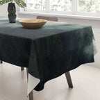 Green misty mountain pine forest in cloudy and rainy - vintage style photo Tablecloth Gallery Image 3