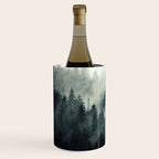 Green misty mountain pine forest in cloudy and rainy - vintage style photo Wine Chiller Gallery Image 2
