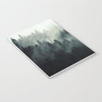 Green misty mountain pine forest in cloudy and rainy - vintage style photo Notebook Gallery Image 3