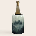 Green misty mountain pine forest in cloudy and rainy - vintage style photo Wine Chiller Gallery Image 1