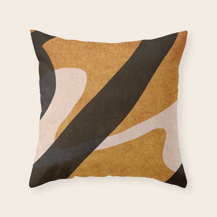 ABSTRACT ALPHABET / Script U Throw Pillow Gallery Image 1