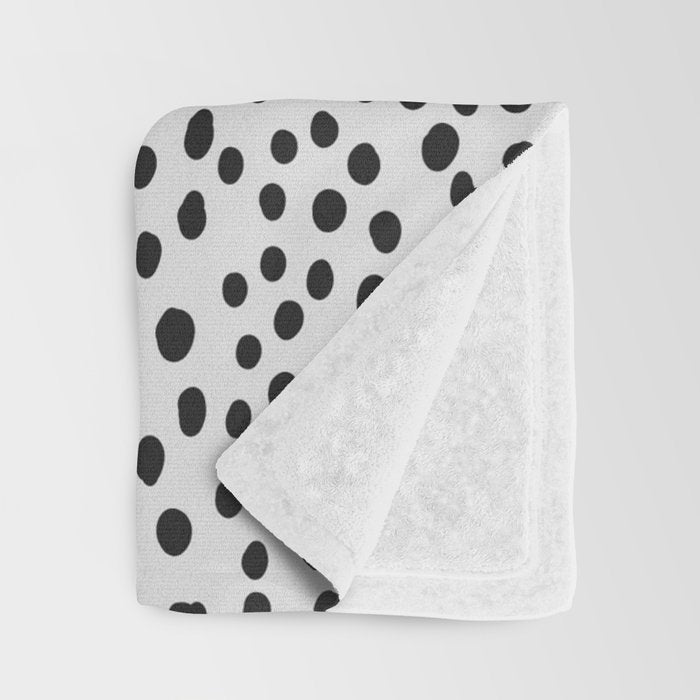 Cute Pink and Red Smiley Face on Black and White Background Throw Blanket Gallery Image 3