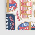 Vintage canned sardines // white background peacock teal and mandy red cans  Poster Gallery Image 3