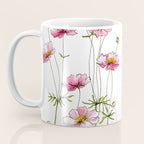 Pink Cosmos Flowers Coffee Mug Gallery Image 3