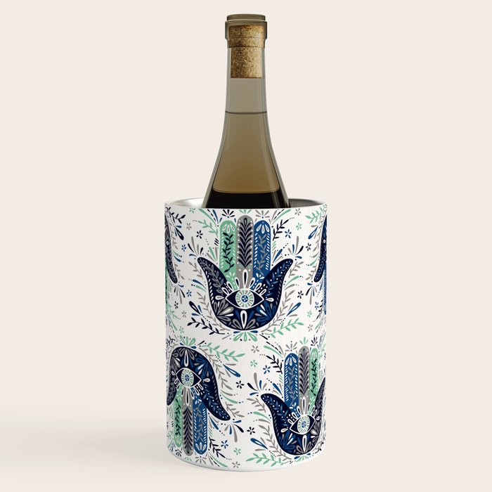 Hamsa Hand - Navy Palette Wine Chiller Gallery Image 1