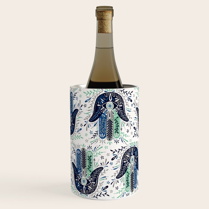 Hamsa Hand - Navy Palette Wine Chiller Gallery Image 2