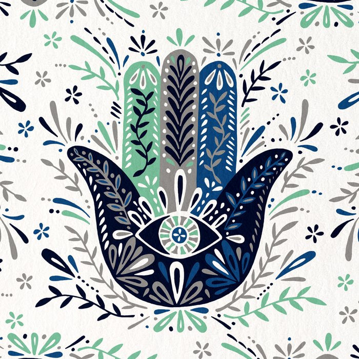 Hamsa Hand - Navy Palette Coffee Mug Gallery Image 2