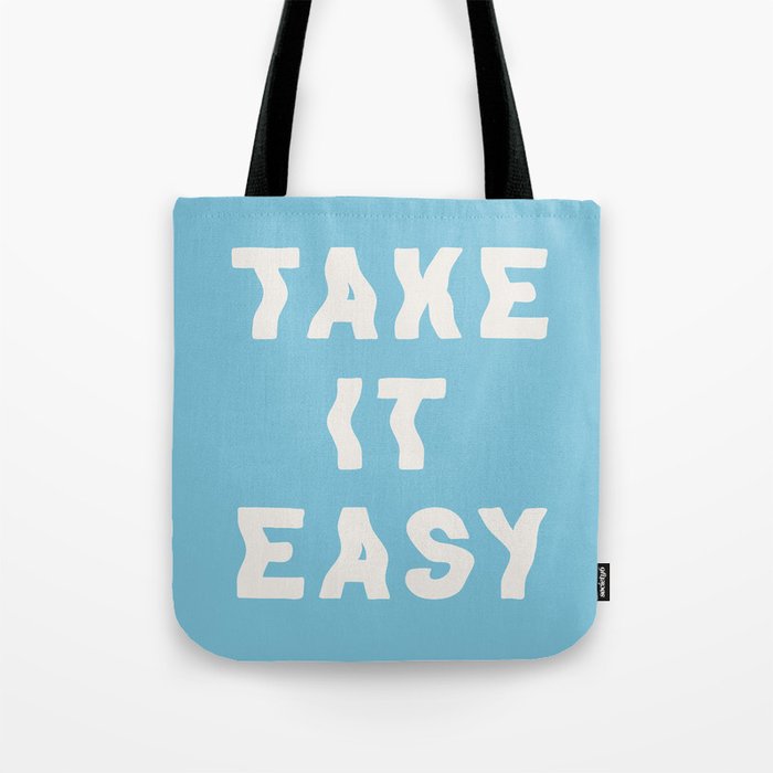 Take It Easy Sky Blue Tote Bag Gallery Image 1