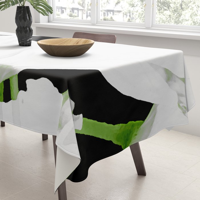 Large White Poppies on Black Background #decor #society6 #buyart Tablecloth Gallery Image 3