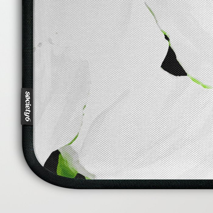 Large White Poppies on Black Background #decor #society6 #buyart Laptop Sleeve Gallery Image 3