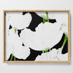 Large White Poppies on Black Background #decor #society6 #buyart Serving Tray Gallery Image 1