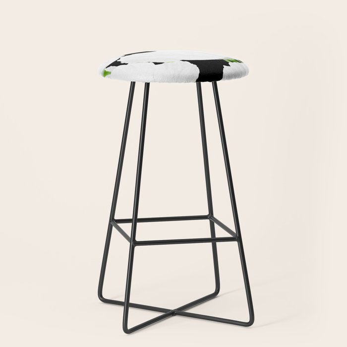 Large White Poppies on Black Background #decor #society6 #buyart Stool Gallery Image 1